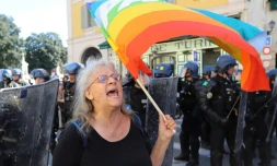 Geneviève Legay lors de la manifestation des gilets jaunes, le 23 mars 2019 à Nice