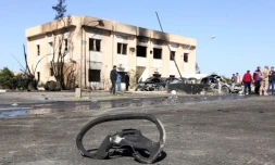 Dégâts après un attentat à Zliten sur la côte libyenne, le 7 janvier 2015