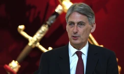 Le ministre britannique des Finances Philip Hammond s'adresse aux banquiers et financiers de la City, le 20 juin 2017 à Mansion House, à Londres