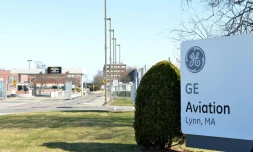 L'usine de General Electric aviation, le 31 mars 2020 Ă Lynn, dans le Massachusetts