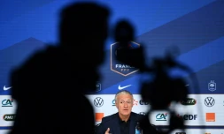 Le sélectionneur des Bleus, Didier Deschamps, en conférence de presse à Paris, le 18 mars 2021