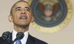 Le présient Barack Obama s'exprime en présence des dirigeants de pays nordiques à la Maison blanche, à Washington le 13 mai 2016