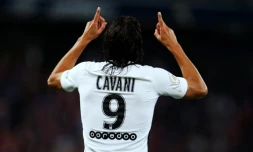 L'attaquant du PSG Edinson Cavani, auteur d'un quadruplé face à Caen, le 16 septembre 2016 au stade Michel d'Ornano