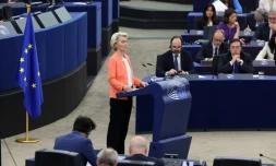 La présidente de la Commission européenne Ursula von der Leyen s'exprime devant le Parlement européen à Strasbourg le 13 septembre 2023