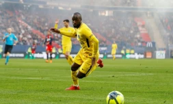 Lassana Diarra sous le maillot du PSG face au SM de Caen au stade Michel d'Ornano, le 19 mai 2018 