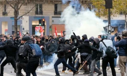 Affrontement entre manifestants contre le réchauffement climatique et la police le 29 novembre 2015 à Paris