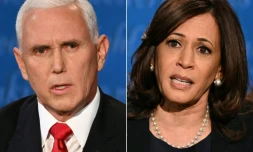 Mike Pence et Kamala Harris lors de leur unique débat télévisé, mercredi à Salt Lake City, dans l'Utah, à 27 jours de briguer la vice-présidence des Etats-Unis