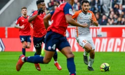 Les Lillois ont été accrochés à domicile par Montpellier et Gaëtan Laborde (d) lors du dernier match de Ligue 1, le 17 février 2019