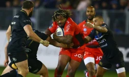 Le centre international de Toulon Mathieu Bastareaud (c) en Coupe d'Europe contre Bath, le 16 décembre 2017 à Bath