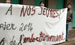 Manifestation à Strasbourg contre l'endoctrinement d'adolescents afin de les envoyer combattre en Syrie, le 8 février 2014
