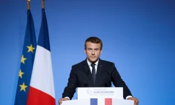 Emmanuel Macron lors d'un discours devant les ambassadeurs, le 29 août 2017 à L'Elysée, à Paris