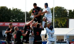 Le Lyonnais Julien Puricelli face au Racingman Manuel Carizza, le 27 août 2016 à Colombes