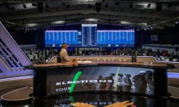 Diffusion en direct les résultats des votes au centre national des résultats de la Commission électorale indépendante (CEI) à Midrand, le 31 mai 2024 en Afrique du Sud