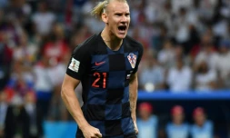 Domagoj Vida, buteur et auteur d'un tir au but contre la Russie en quarts de finale du Mondial à Sotchi, le 7 juillet 2018