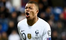 L'attaquant de la France Kylian Mbappé buteur lors de la victoire à Andorre 4-0 le 11 juin 2019