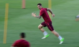 L'attaquant de l'Atlético Fernando Torres, titulaire face au Real, ici le 9 mai 2017 à Madrid