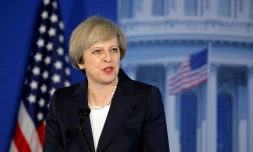 La Première ministre britannique Theresa May le 26 janvier 2017 à  Philadelphie en  Pennsylvanie     