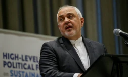 Photo d'archives du ministre iranien des Affaires étrangères Mohammad Javad Zarif au siège des Nations unies à New York le 17 juillet 2019
