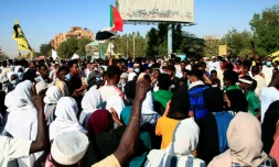 Manifestation contre le coup d'Etat militaire à Khartoum, le 6 décembre 2021 au Soudan