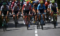 Le peloton du Tour de France le 26 juillet 2019 Ă Tignes