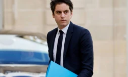 Le ministre délégué aux Comptes publics, Gabriel Attal arrive à l'Elysée, le 27 mars 2023 à Paris