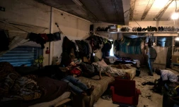 Squat de migrants Ă Aubervilliers le 18 avril 2020