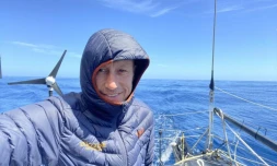 Le navigateur Armel Tripon, à bord de son monocoque "L'Occitane en Provence", le 7 décembre 2020 lors du Vendée Globe
