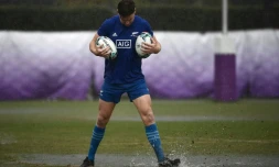 Le Néo-Zélandais Jordie Barrett, à l'entraßnement le 25 octobre 2019 à Tokyo