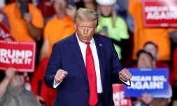 Donald Trump lors d'un meeting de campagne à Grand Rapids, dans le Michigan, aux Etats-Unis, le 5 novembre 2024