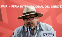 Le journaliste mexicain Javier Valdez le 27 novembre 2016 à Guadalajara, abattu par balles le 15 mai 2017 à Culiacan