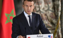 Emmanuel Macron lors d'une conférence de presse le 14 juin 2017 à Rabat