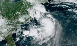 Image satellite le 21 août 2021 à 15H00 GMT de l'ouragan Henri, avant son arrivée sur les côtes du Nord-Est des Etats-Unis