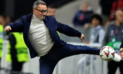 Franck Haise, l'entraîneur de Nice, au cours du match de Ligue Europa contre le FC Twente le 7 novembre 2024 à Nice