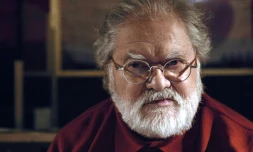 Le compositeur Pierre Henry, dans un studio d'enregistrement à Paris, le 9 décembre 2008