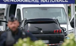 Le fourgon cellulaire attaqué, le 14 mai 2024 à Incarville (Eure)