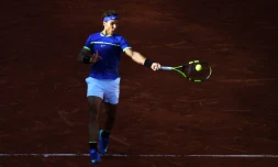L'Espagnol Rafael Nadal face à l'Autrichien Dominic Thiem, en demi-finales de Roland-Garros, le 9 juin 2017
