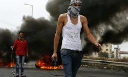 Un manifestant palestinien le 23 octobre 2015 àAl-Bireh