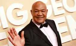 George Foreman arrive à la projection de "Big George Foreman", le 26 avril 2023 à Los Angeles (Etats-Unis)