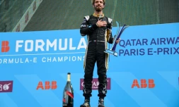 Le pilote français Jean-Eric Vergne (Techeetah) vainqueur du ePrix de Paris, le 28 avril 2018 
