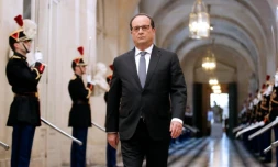 François Hollande arrive à Versailles pour un discours face au Congrès, le 16 novembre 2015