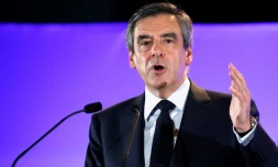 Le candidat de la droite à l'élection présidentielle, François Fillon, le 24 février 2017 à Maisons-Alfort près de Paris