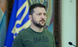 Le président ukrainien Volodymyr Zelensky, le 14 septembre 2023 à Kiev