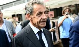 L'ancien président Nicolas Sarkozy, à Arcachon, en Gironde, le 25 août 2023, à la sortie d'une séance de dédidace pour son dernier livre
