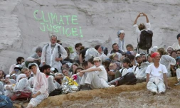 Des militants pour le climat occupent la mine de charbon de Garzweiler (Allemagne), le 22 juin 2019