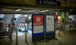 Fermeture d'une station de métro pendant une grÚve à la RATP en janvier 2020 à Paris