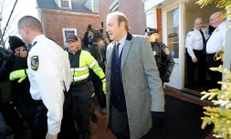 Kevin Spacey quitte le tribunal de Nantucket dans le Massachusetts, le 7 janvier 2019