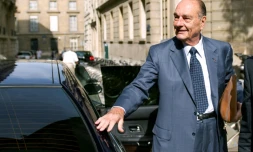 L'ex-président Chirac arrivant à son bureau le 1er septembre 2011, à Paris.