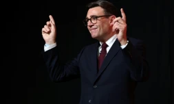 Andy Burnham, confirmé comme nouveau chef du Labour et prochain Premier ministre, lors de la "conférence extraordinaire" du Parti travailliste, le 17 juillet 2026 à Londres