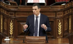 Le chef du Parti socialiste espagnol Pedro Sanchez au Parlement, à Madrid le 1er juin 2018