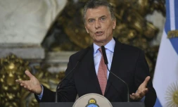 Le Président argentin Mauricio Macri, en conférence de presse à Buenos Aires, le 10 avril 2018